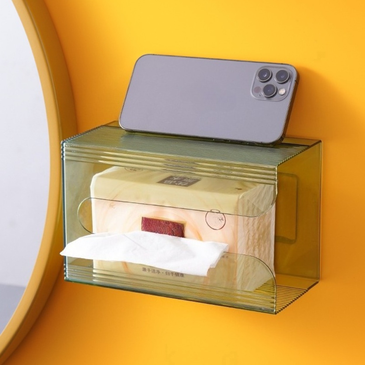 Home Bathroom Paper Towel Dispenser - กล่องใส่กระดาษทิชชูอะคริลิคแบบติดผนัง โปร่งใส สำหรับห้องน้ำ ห้องนั่งเล่น ห้องครัว และการจัดเก็บในบ้าน