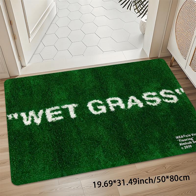 Home Bathroom Rugs - VIKAMA ไลท์ ลักชัวรี เวท กร래스แผ่นรองพื้นสีเขียว, แผ่นรองพื้นทางเข้าห้องโถง,