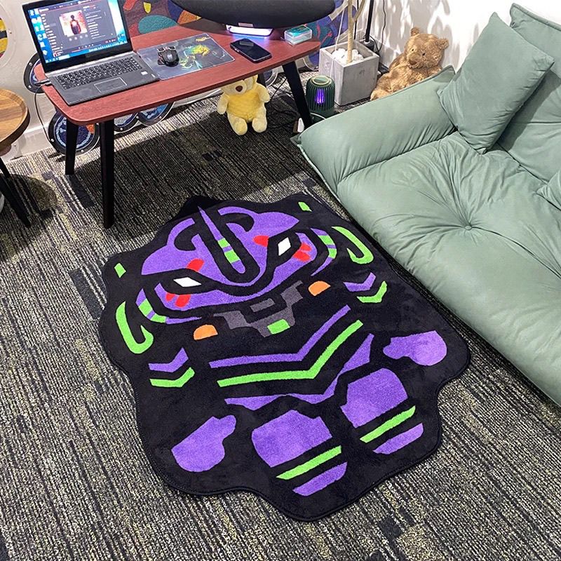 Home Bathroom Rugs - พรมปูพื้นลาย NEON GENESIS EVANGELION ดีไซน์เนอร์ ผ้าพลัฌนุ่ม