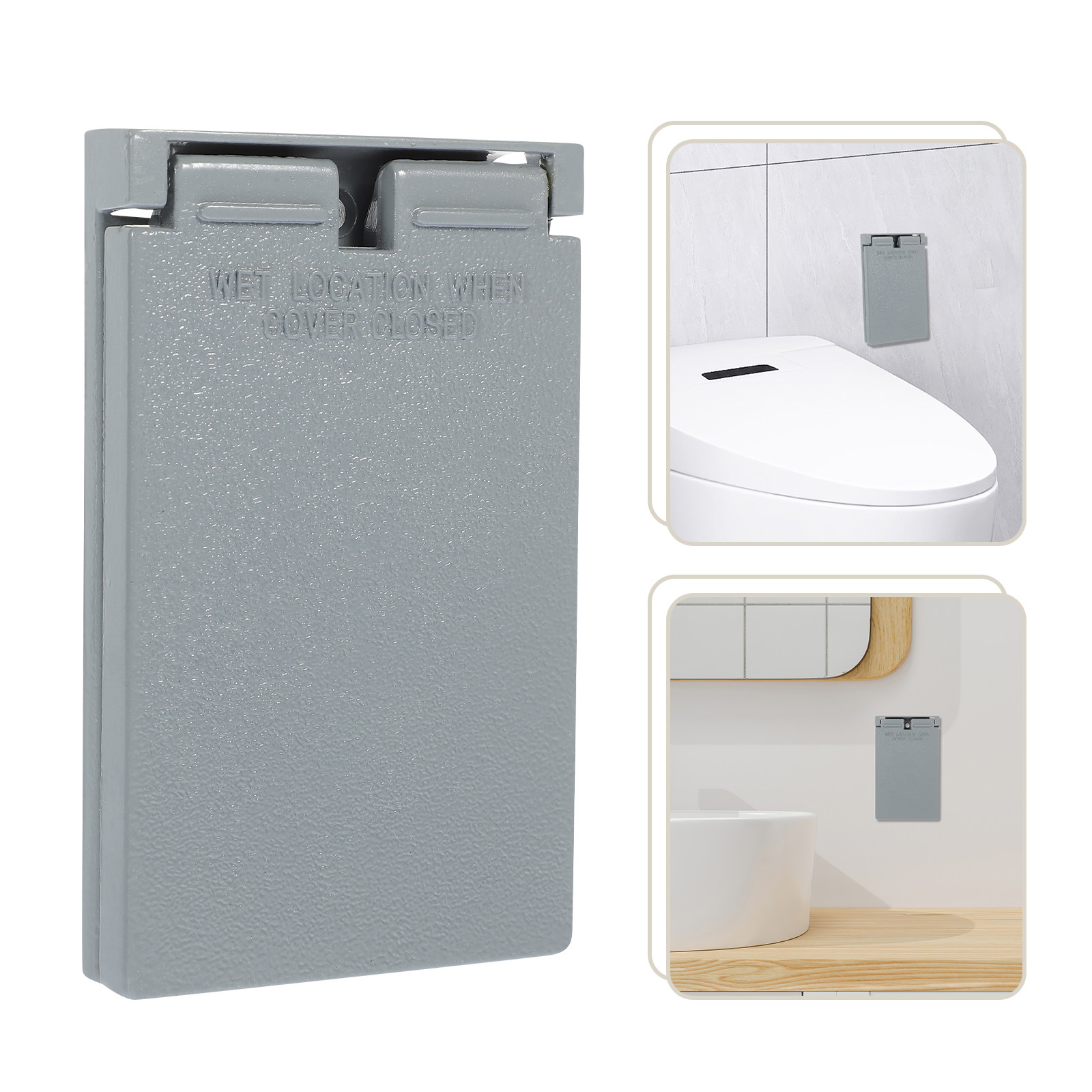 Home Outlet Bathroom - ฝาครอบเต้าเสียบอะลูมิเนียมขนาดใหญ่สำหรับห้องน้ำ ป้องกันน้ำกระเซ็น ป้องกันเต้าเสียบไฟฟ้าสำหรับติดตั้งบนผนังในบ้าน