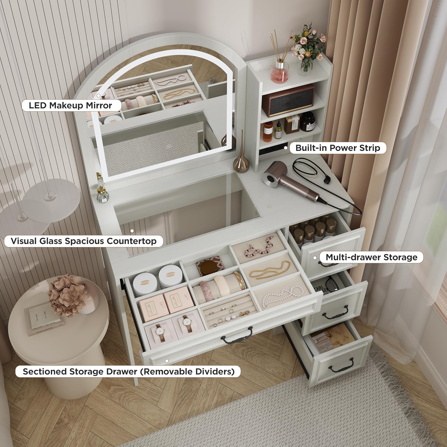 โต๊ะเครื่องแป้งสไตล์โมเดิร์นพร - Home Outlet Bathroom Mirrors บทวิจารณ์และราคา