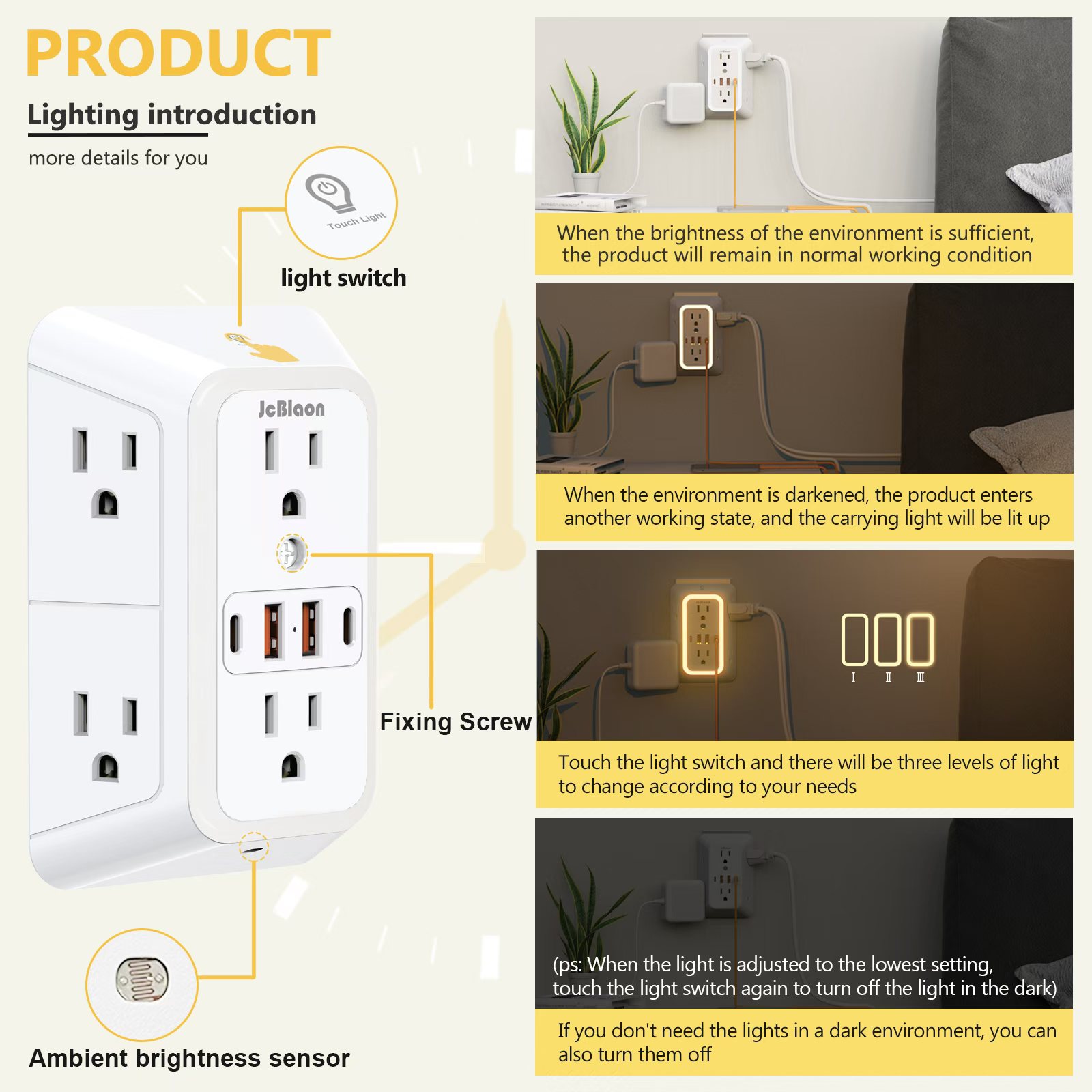 ปลั๊กไฟติดผนัง USB-C พร้อมไฟกล - Home Outlet Bathroom บทวิจารณ์และราคา