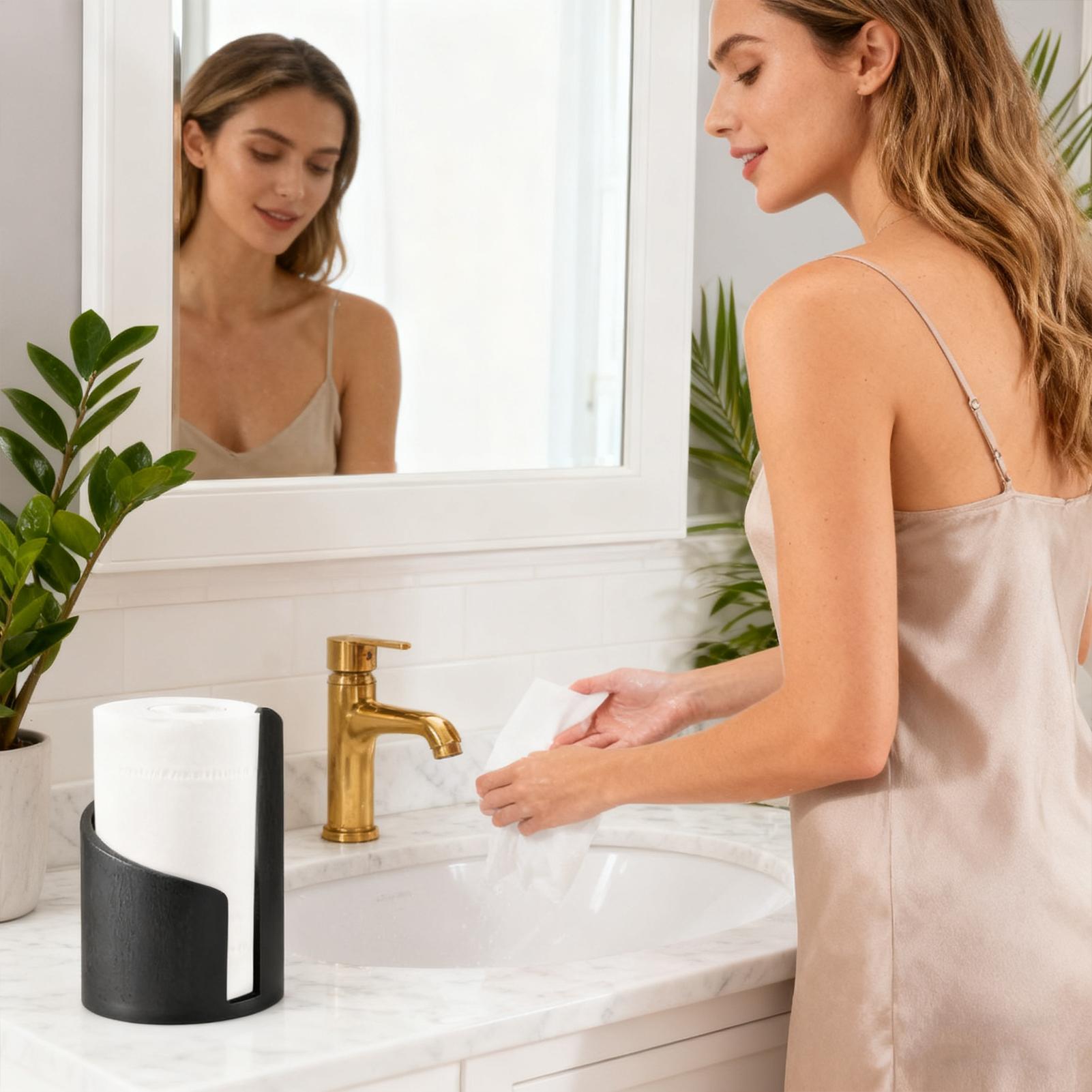 ที่ใส่กระดาษเช็ดมือแบบไม้ สไตล - Home Bathroom Paper Towel Dispenser บทวิจารณ์และราคา