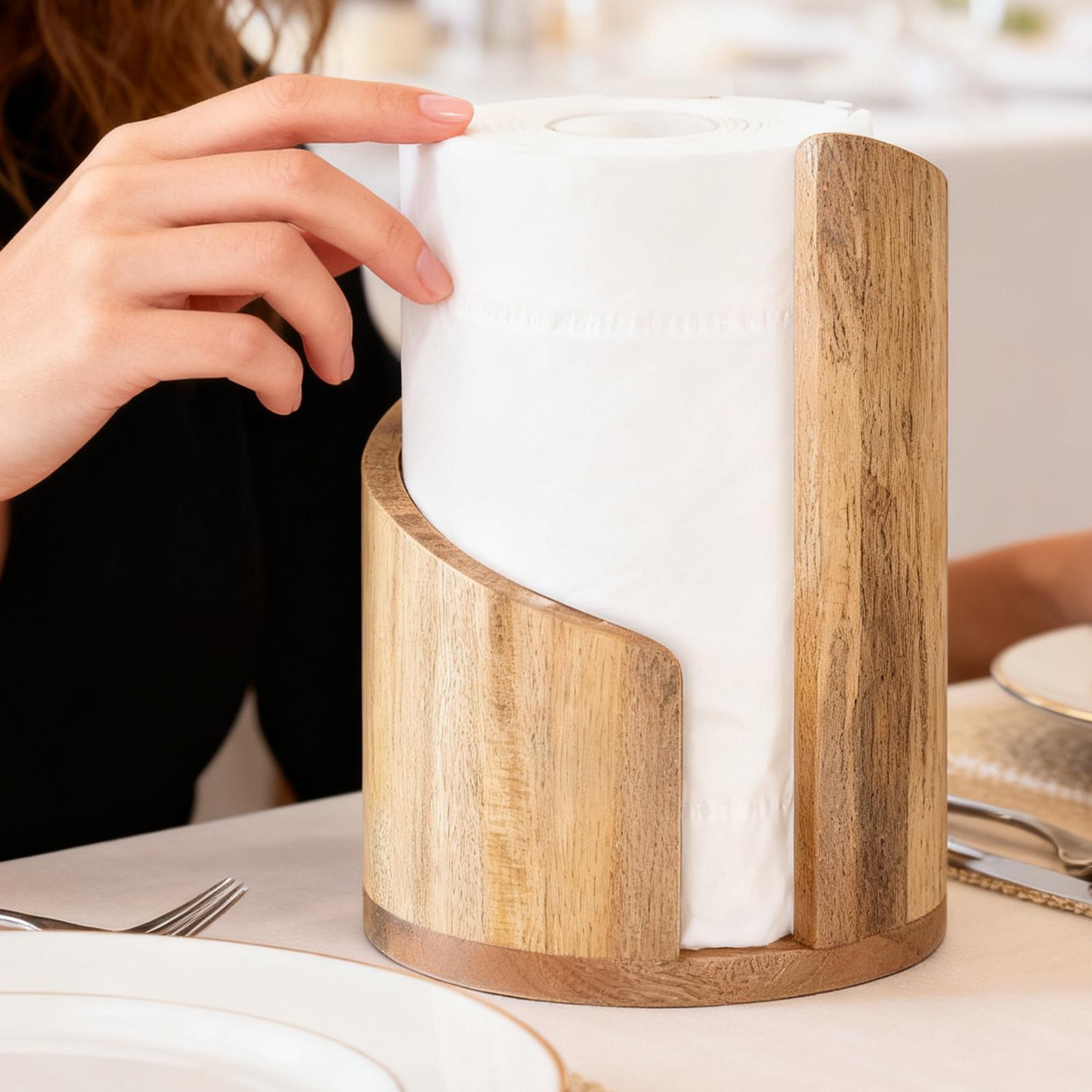 ที่ใส่กระดาษเช็ดมือแบบไม้ สไตล - Home Bathroom Paper Towel Dispenser บทวิจารณ์และราคา