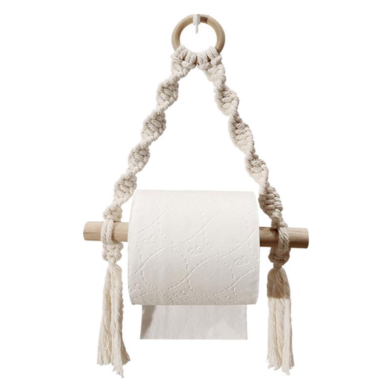 ที่ยึดกระดาษไม้ทอมือแขวนผนังสไ - Home Bathroom Paper Towel Dispenser บทวิจารณ์และราคา