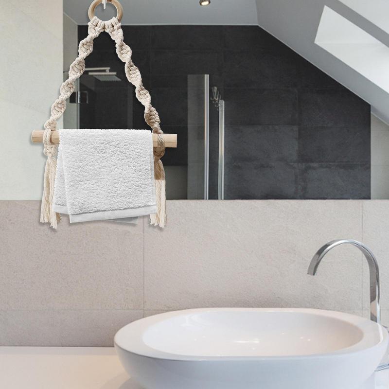 ที่ยึดกระดาษไม้ทอมือแขวนผนังสไ - Home Bathroom Paper Towel Dispenser บทวิจารณ์และราคา