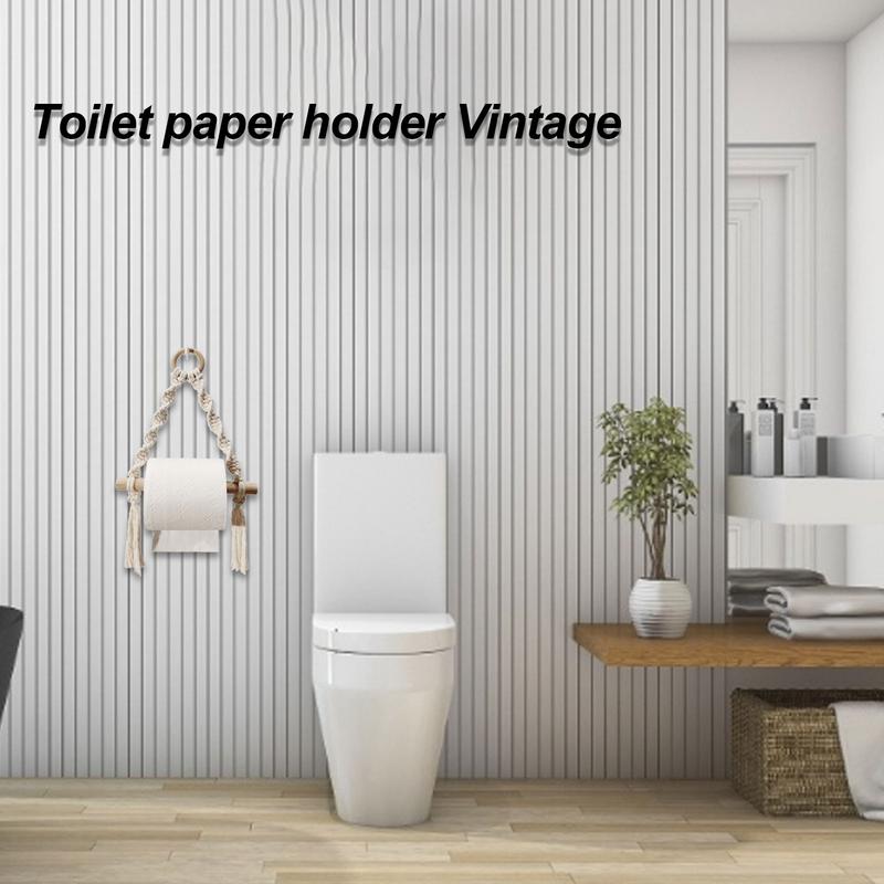 ที่ยึดกระดาษไม้ทอมือแขวนผนังสไ - Home Bathroom Paper Towel Dispenser บทวิจารณ์และราคา