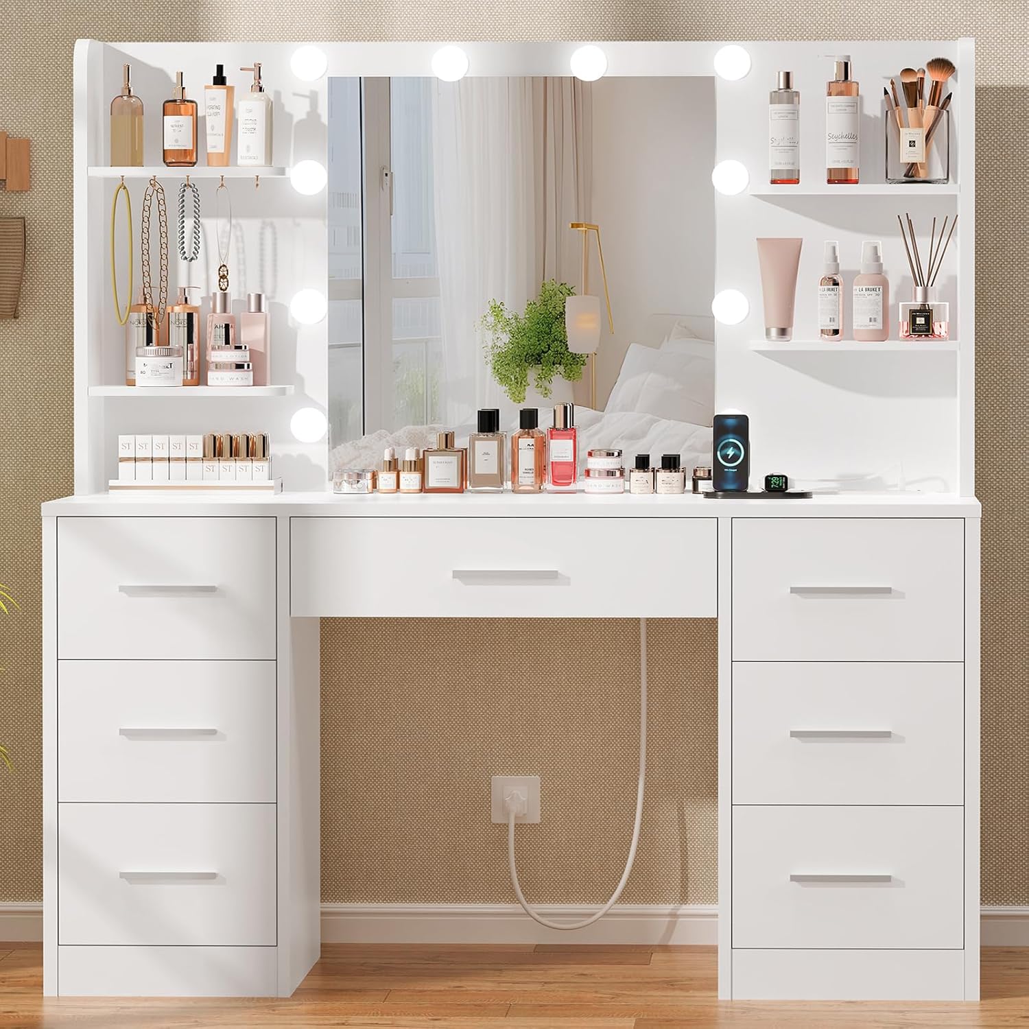 โต๊ะเครื่องแป้งขนาดใหญ่พร้อมกร - Home Outlet Bathroom Mirrors บทวิจารณ์และราคา