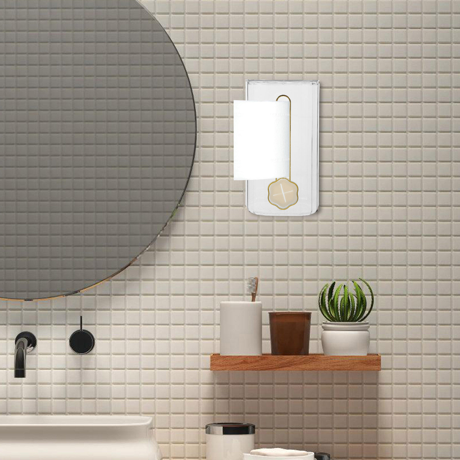 ที่ใส่กระดาษทิชชูแบบติดผนัง กล - Home Bathroom Paper Towel Dispenser บทวิจารณ์และราคา