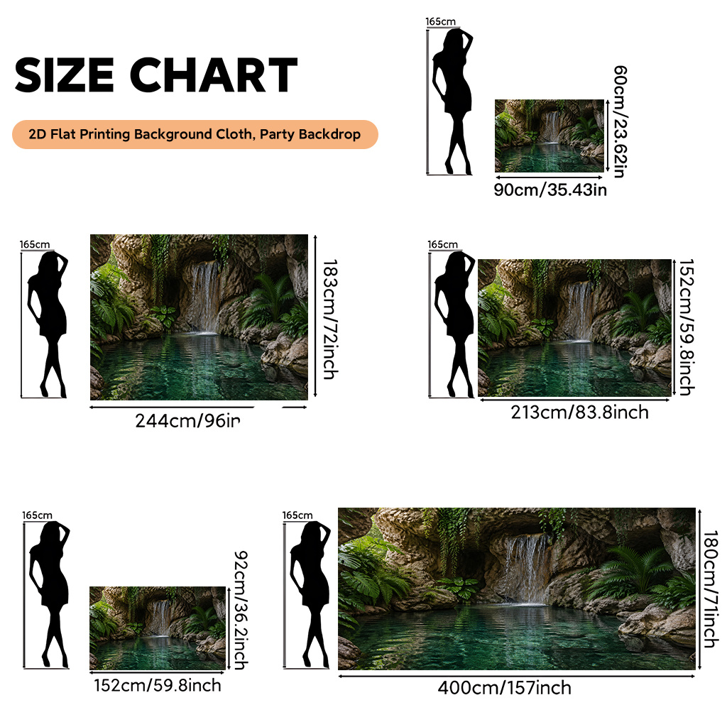 ผ้าตกแต่งผนังลายป่าฝนและน้ำตกเ - Home Bathroom Scene บทวิจารณ์และราคา