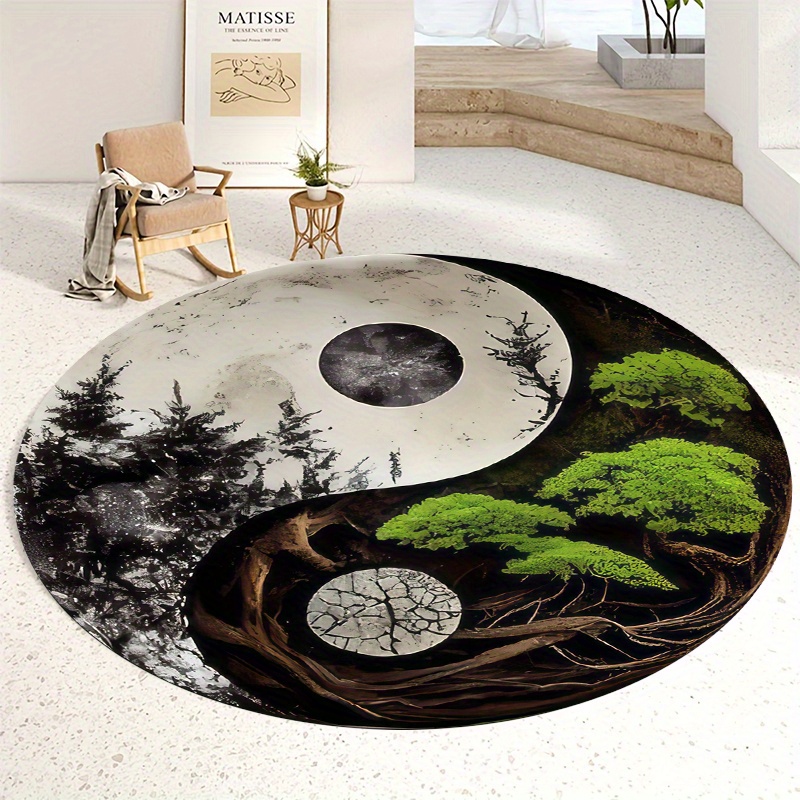 เสื่อทรงกลมลายไท่จีสำหรับกลางค - Home Bathroom Scene บทวิจารณ์และราคา