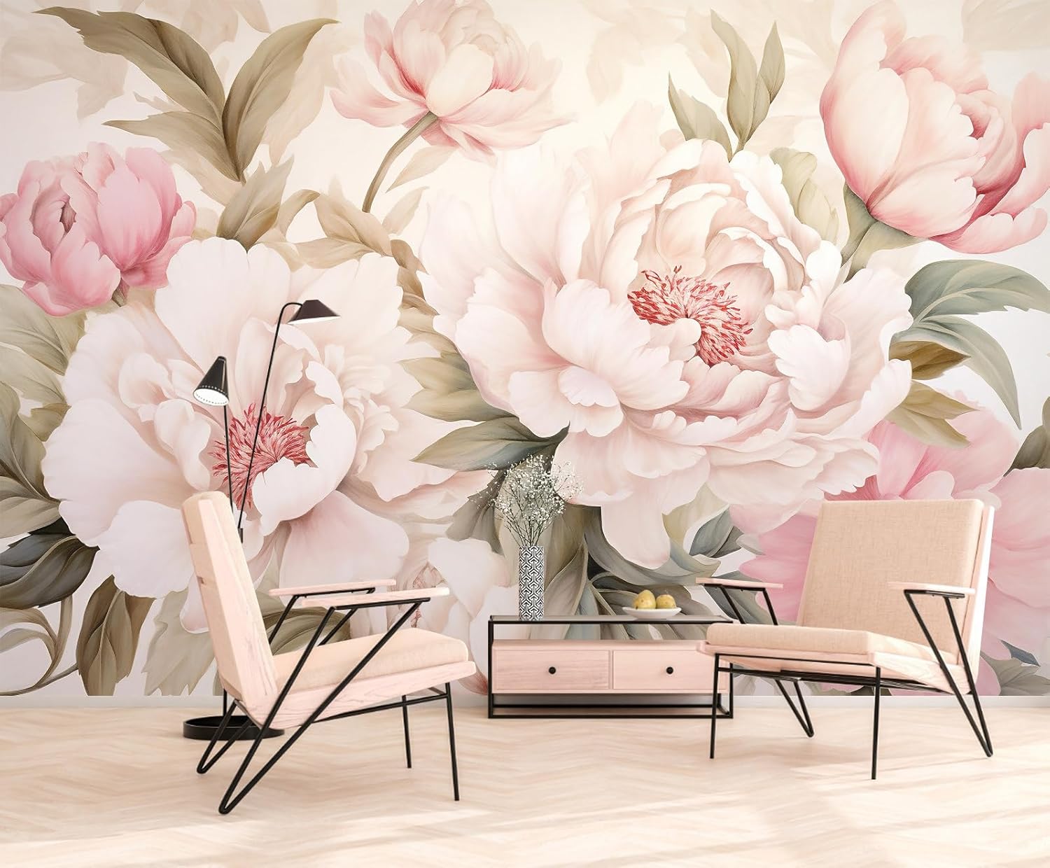 วอลเปเปอร์ลายดอกโบตั๋นสุดหรู ช - Home Bathroom Wallpaper บทวิจารณ์และราคา