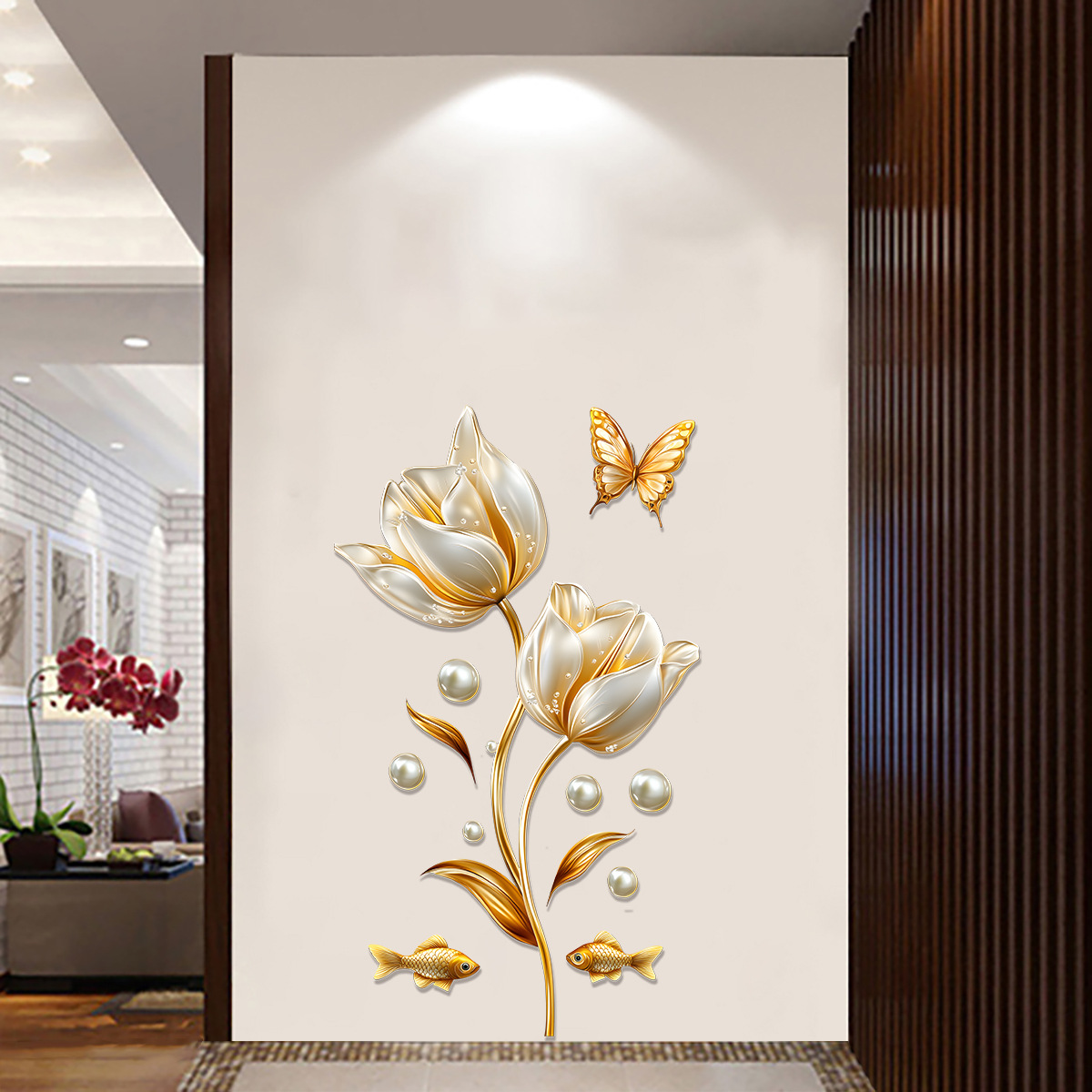 สติ๊กเกอร์ติดผนังลายดอกทิวลิป  - Home Bathroom Wallpaper บทวิจารณ์และราคา