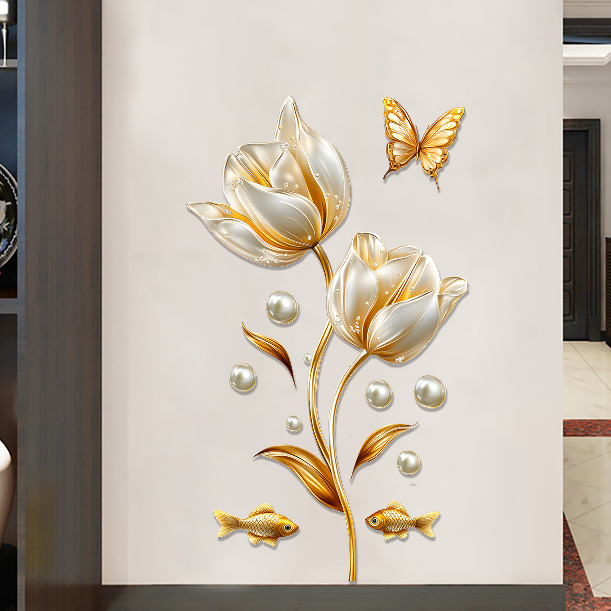 สติ๊กเกอร์ติดผนังลายดอกทิวลิป  - Home Bathroom Wallpaper บทวิจารณ์และราคา